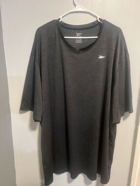 Reebok Men’s Dark Gray V-Neck Athletic Tee